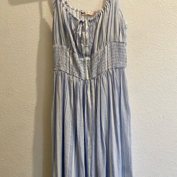 SO | Dresses | So Babydoll Dress In Blue And White | Poshmark